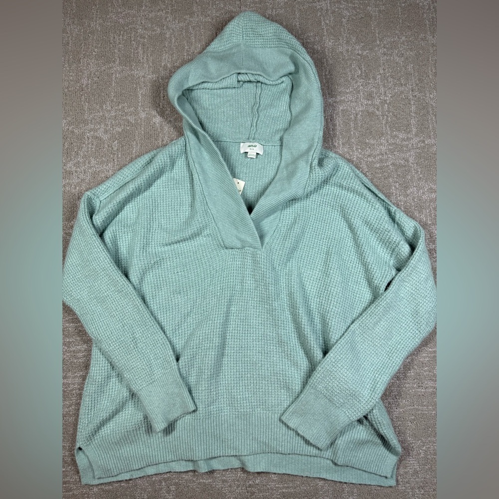 Aerie Cozy Up Shrunken Crew Hooded Sweater NWT Size XS